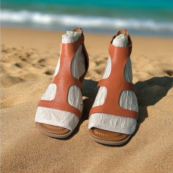 NEW MSRP $89 Lucky Brand Nayda Caged Sandals Women's in Cognac -  Size 11 - Picture 5 of 10